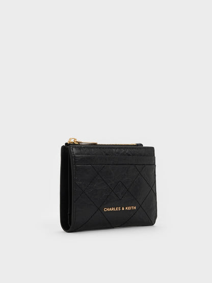 CHARLES & KEITH Recommended / Duo Quilted Small Wallet - Black