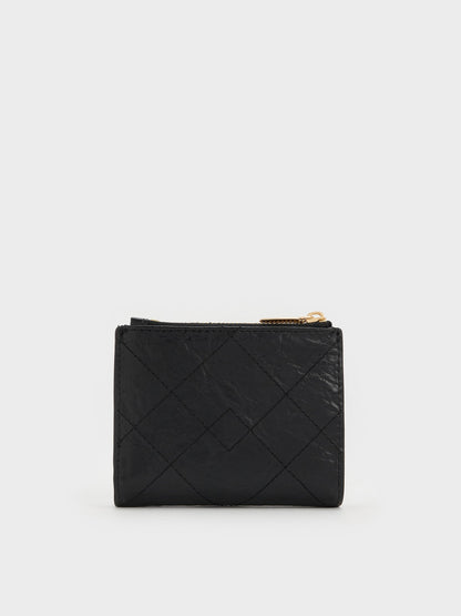 CHARLES & KEITH Recommended / Duo Quilted Small Wallet - Black