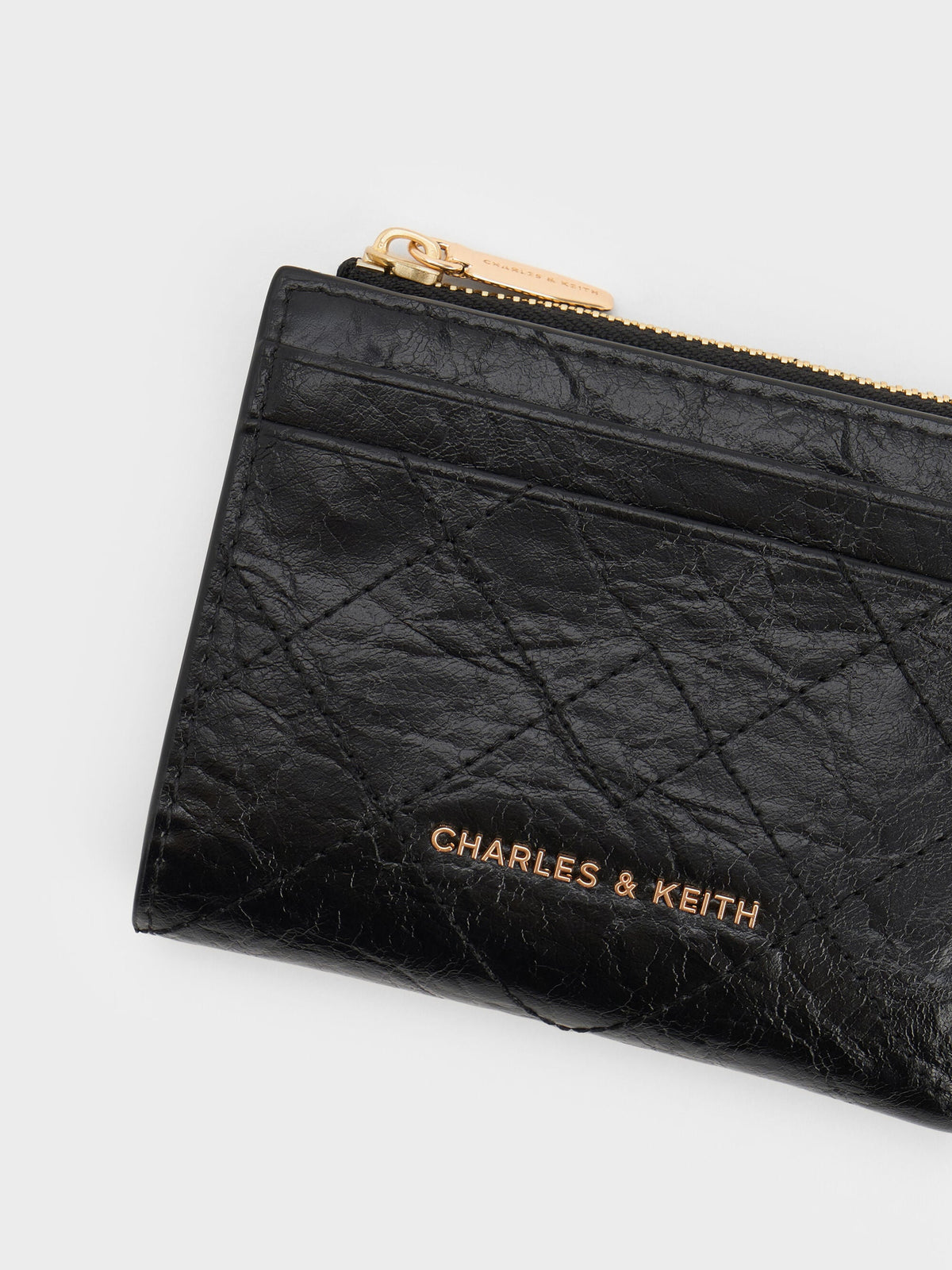 CHARLES & KEITH Recommended / Duo Quilted Small Wallet - Black