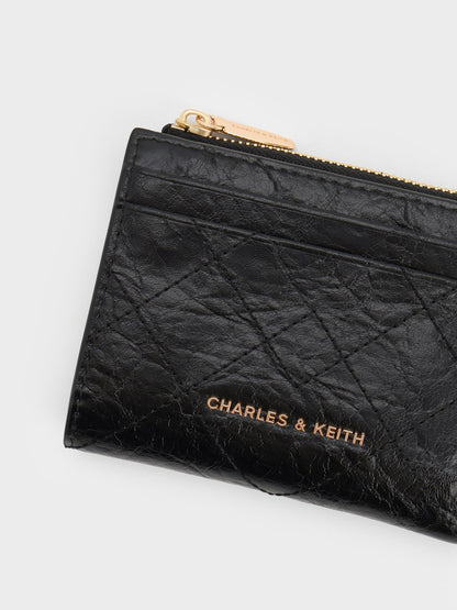 CHARLES & KEITH Recommended / Duo Quilted Small Wallet - Black