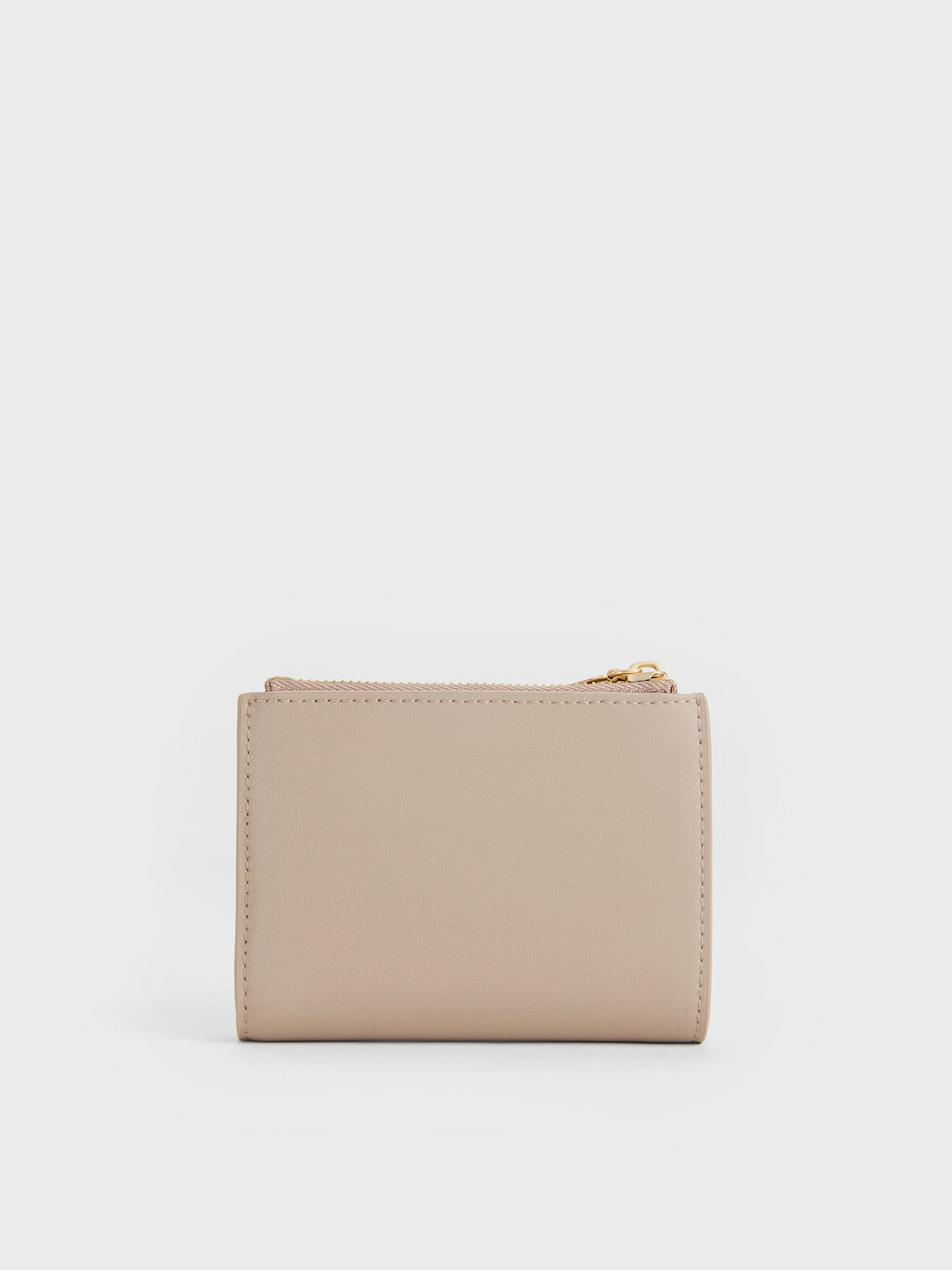 CHARLES & KEITH Premium / Harmonee Top-Zip Small Wallet - Taupe
