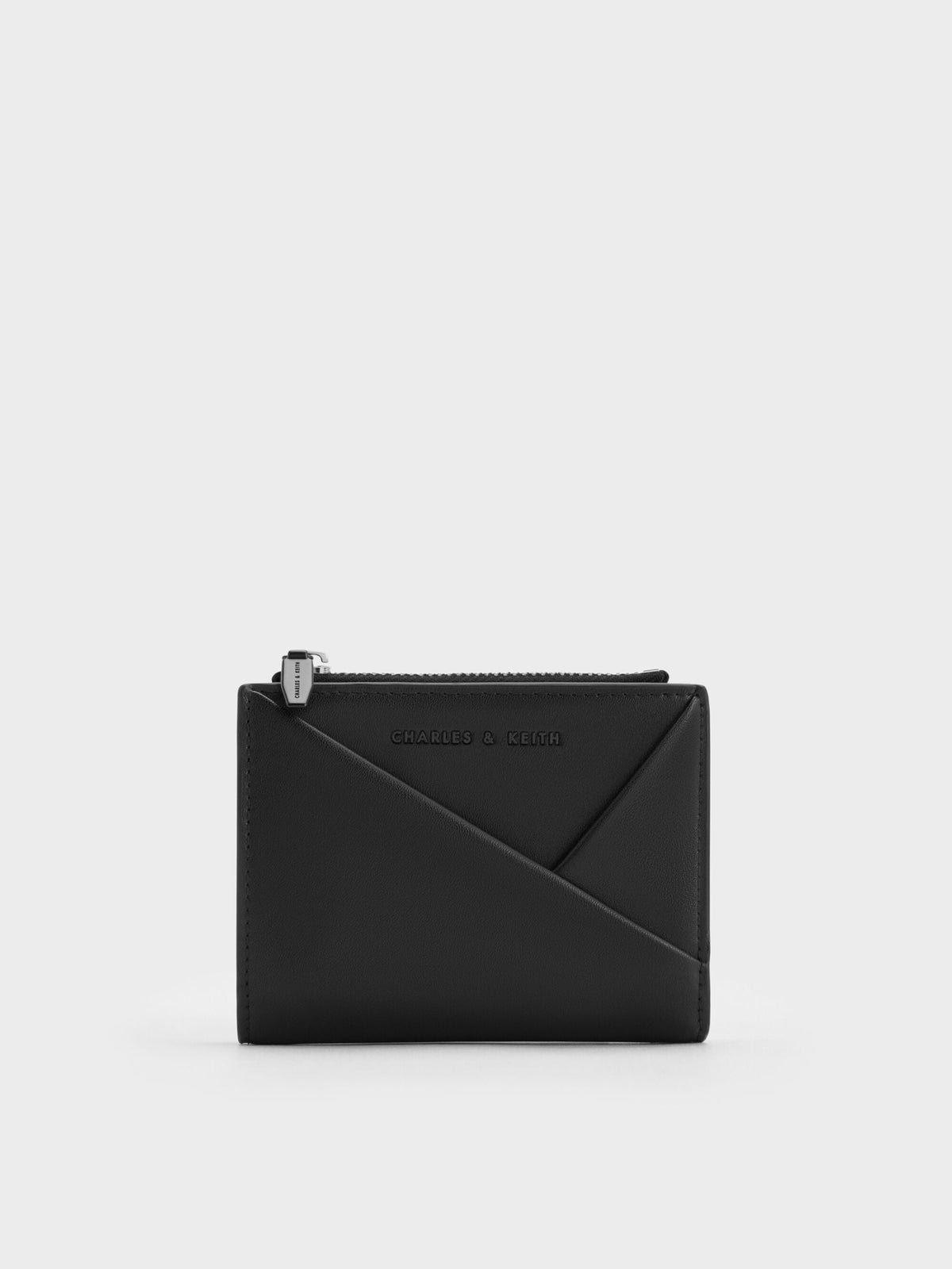 CHARLES & KEITH Top Pick / Midori Geometric Top-Zip Wallet - Noir