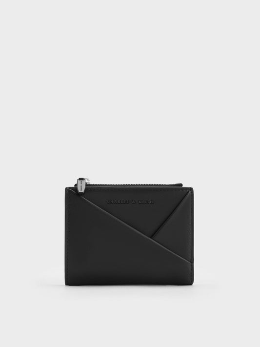 CHARLES & KEITH Top Pick / Midori Geometric Top-Zip Wallet - Noir