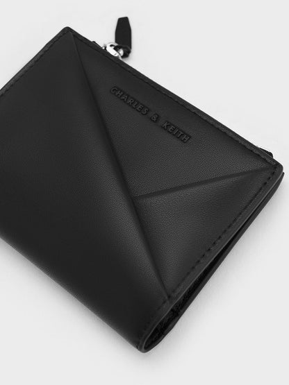 CHARLES & KEITH Top Pick / Midori Geometric Top-Zip Wallet - Noir
