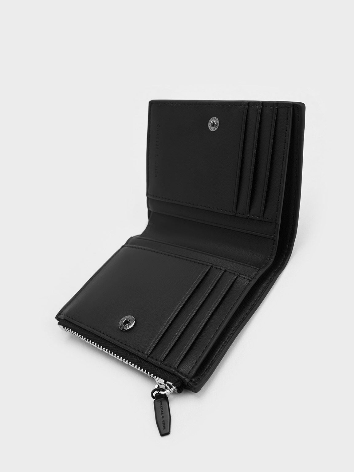 CHARLES & KEITH Top Pick / Midori Geometric Top-Zip Wallet - Noir