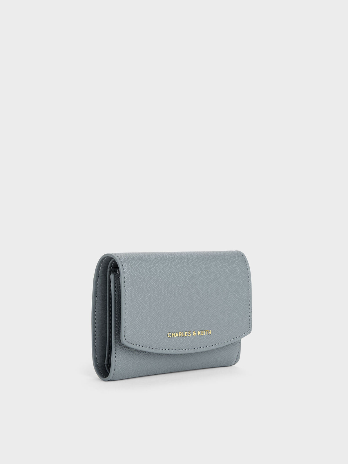 CHARLES & KEITH Best Seller / Briony Curved Flap Wallet - Smoky Blue