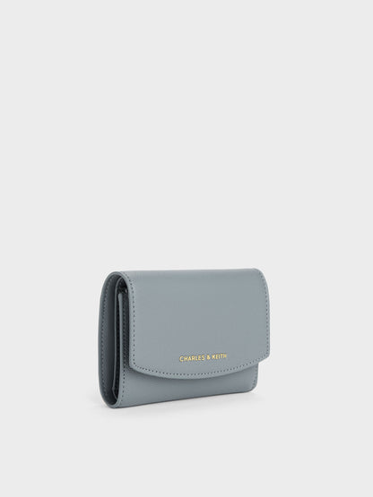 CHARLES & KEITH Best Seller / Briony Curved Flap Wallet - Smoky Blue
