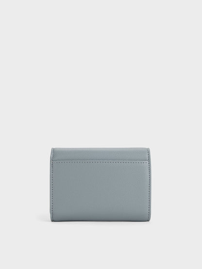 CHARLES & KEITH Best Seller / Briony Curved Flap Wallet - Smoky Blue