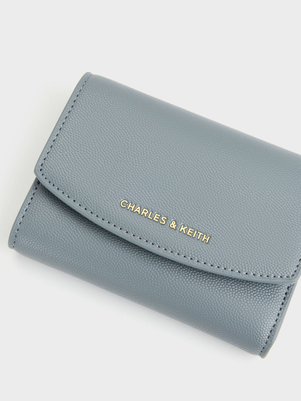 CHARLES & KEITH Best Seller / Briony Curved Flap Wallet - Smoky Blue
