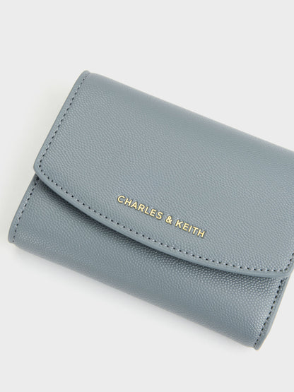 CHARLES & KEITH Best Seller / Briony Curved Flap Wallet - Smoky Blue