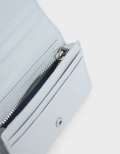 CHARLES & KEITH Smart Buy / Cassia Quilted Mini Wallet - Light Blue