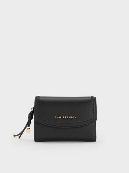 CHARLES & KEITH Essential / Haylen Front-Flap Small Wallet - Black