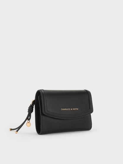 CHARLES & KEITH Essential / Haylen Front-Flap Small Wallet - Black