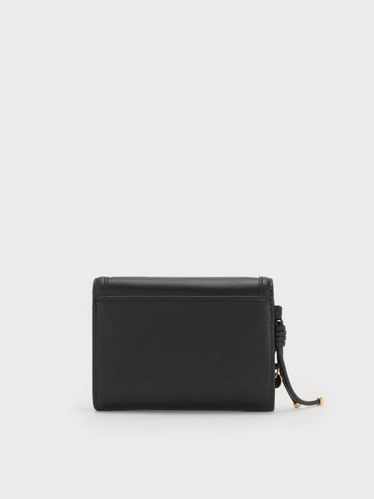 CHARLES & KEITH Essential / Haylen Front-Flap Small Wallet - Black