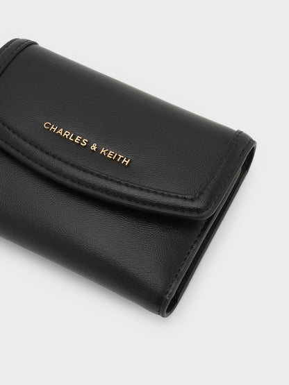 CHARLES & KEITH Essential / Haylen Front-Flap Small Wallet - Black