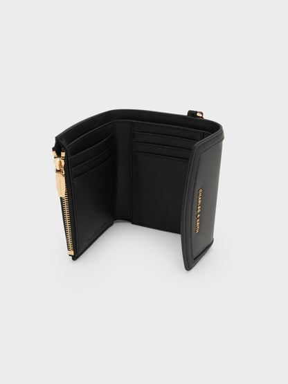 CHARLES & KEITH Essential / Haylen Front-Flap Small Wallet - Black