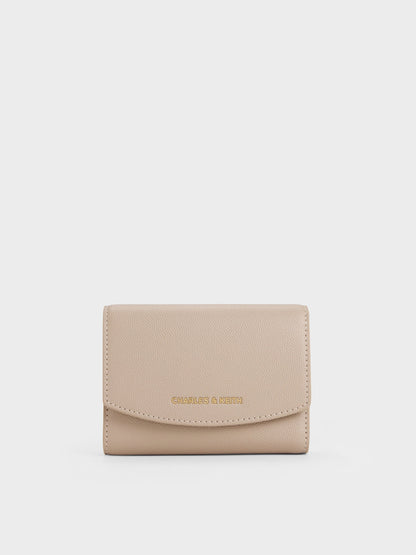 CHARLES & KEITH Featured / Briony Curved Flap Wallet - Taupe