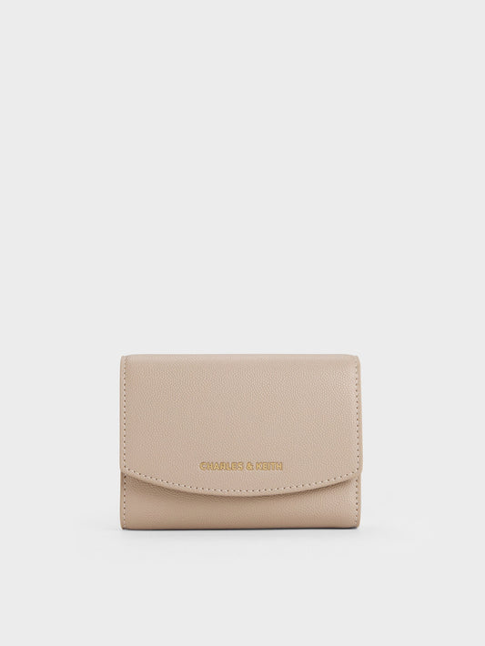 CHARLES & KEITH Featured / Briony Curved Flap Wallet - Taupe
