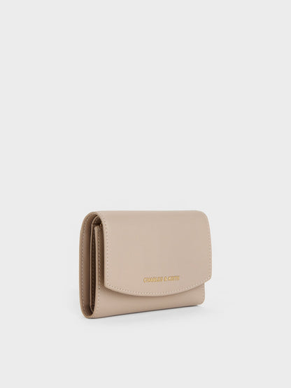 CHARLES & KEITH Featured / Briony Curved Flap Wallet - Taupe