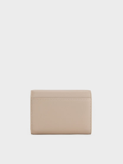 CHARLES & KEITH Featured / Briony Curved Flap Wallet - Taupe
