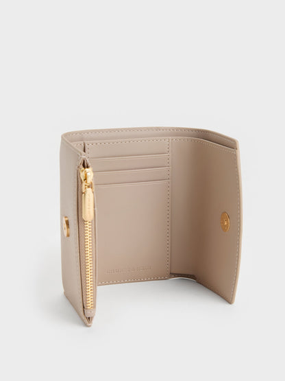 CHARLES & KEITH Featured / Briony Curved Flap Wallet - Taupe