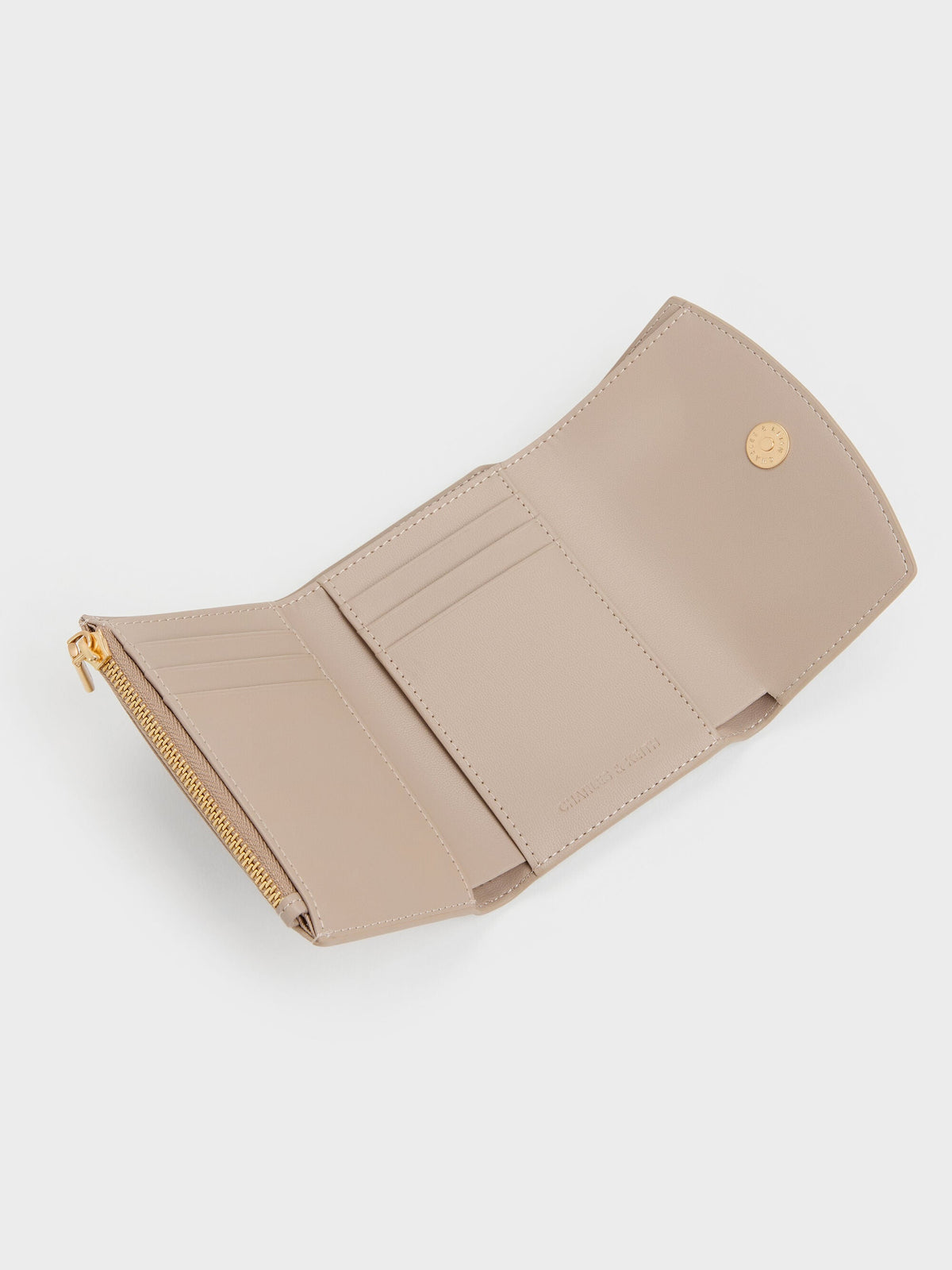 CHARLES & KEITH Featured / Briony Curved Flap Wallet - Taupe