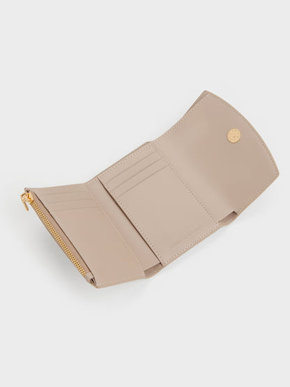 CHARLES & KEITH Featured / Briony Curved Flap Wallet - Taupe