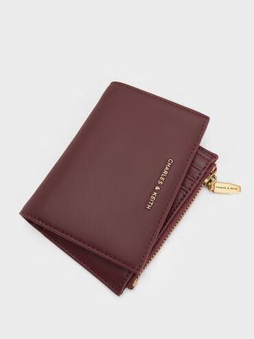 CHARLES & KEITH Hot Sale / Harmonee Top-Zip Small Wallet - Mulberry Plum