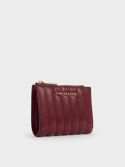 CHARLES & KEITH Recommended / Donna Panelled Top-Zip Wallet - Burgundy