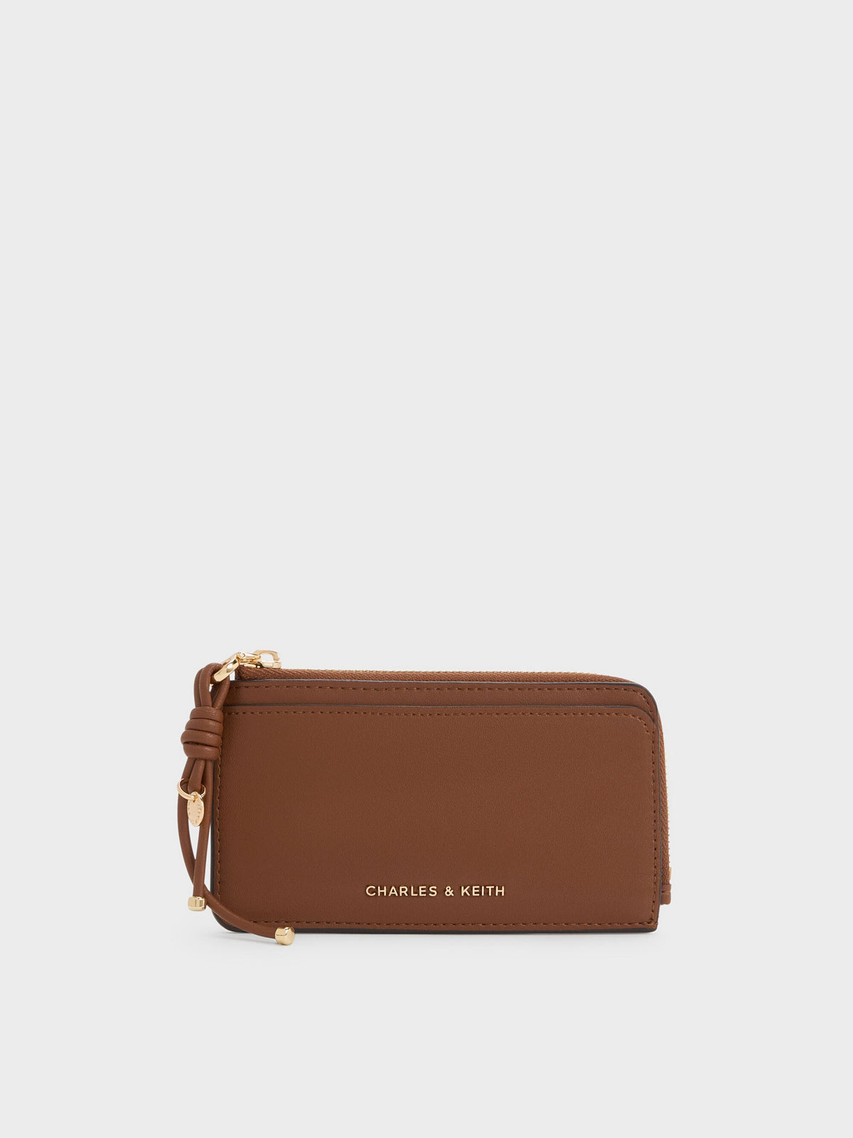 CHARLES & KEITH Smart Buy / Everleigh Zip-Around Card Holder - Chocolate