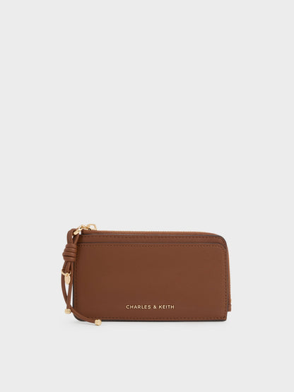 CHARLES & KEITH Smart Buy / Everleigh Zip-Around Card Holder - Chocolate