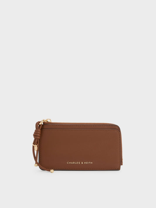 CHARLES & KEITH Smart Buy / Everleigh Zip-Around Card Holder - Chocolate
