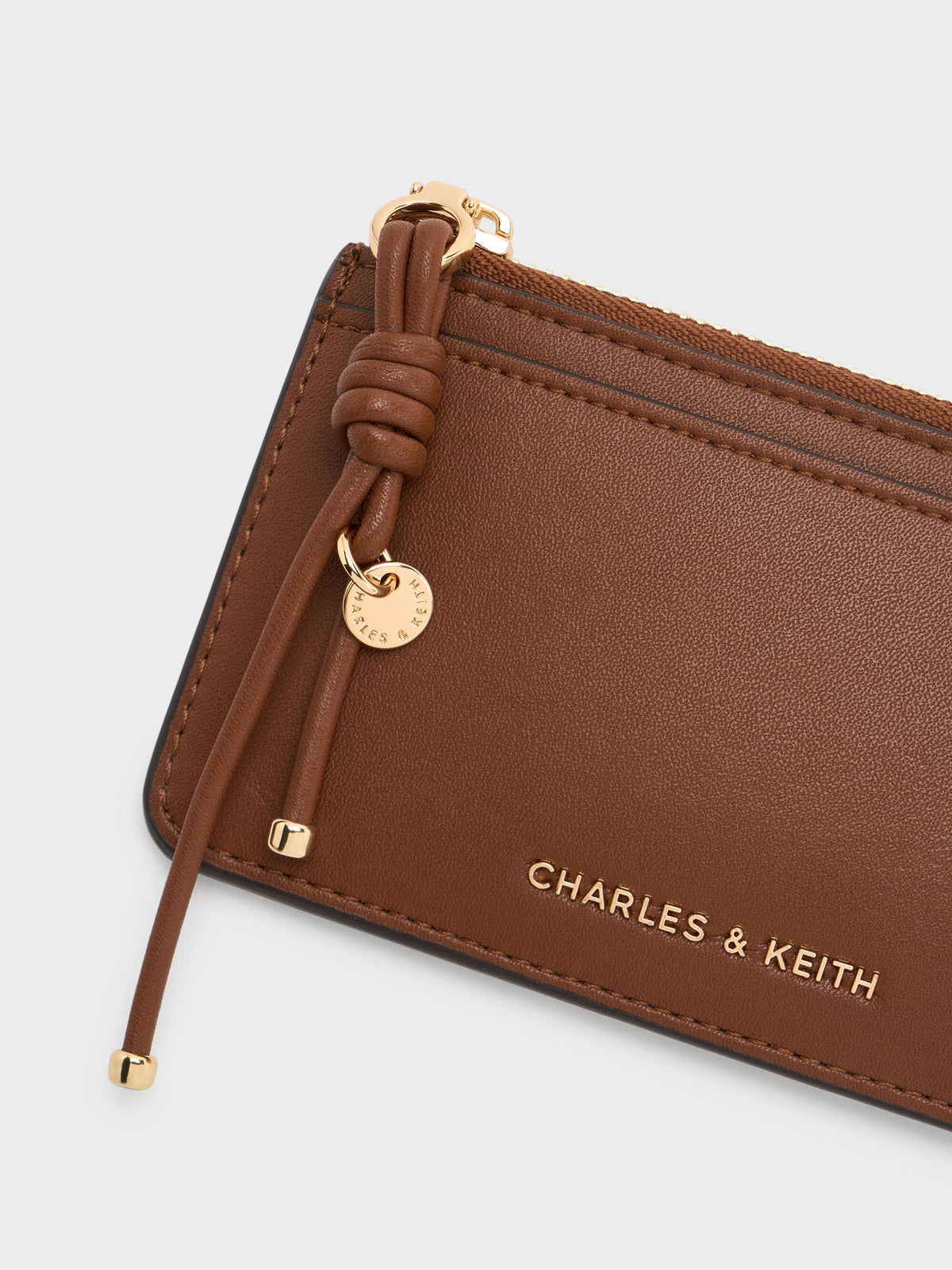 CHARLES & KEITH Smart Buy / Everleigh Zip-Around Card Holder - Chocolate