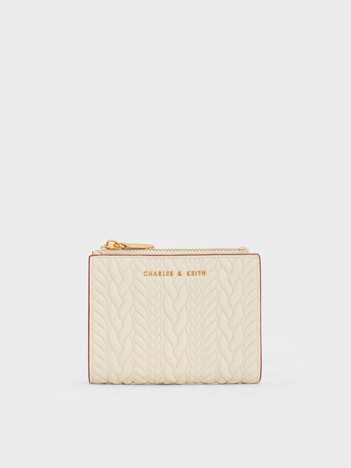 CHARLES & KEITH Latest / Apolline Textured Top-Zip Wallet - Cream