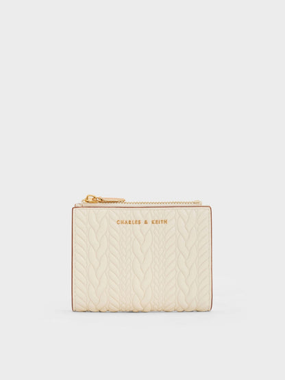 CHARLES & KEITH Latest / Apolline Textured Top-Zip Wallet - Cream