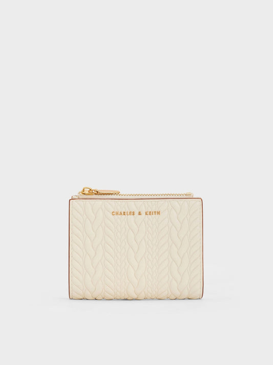 CHARLES & KEITH Latest / Apolline Textured Top-Zip Wallet - Cream