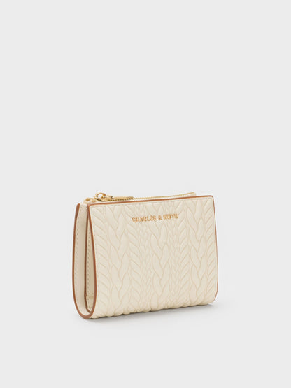 CHARLES & KEITH Latest / Apolline Textured Top-Zip Wallet - Cream