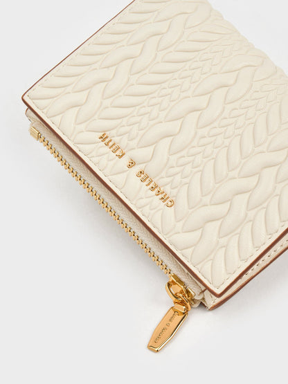 CHARLES & KEITH Latest / Apolline Textured Top-Zip Wallet - Cream