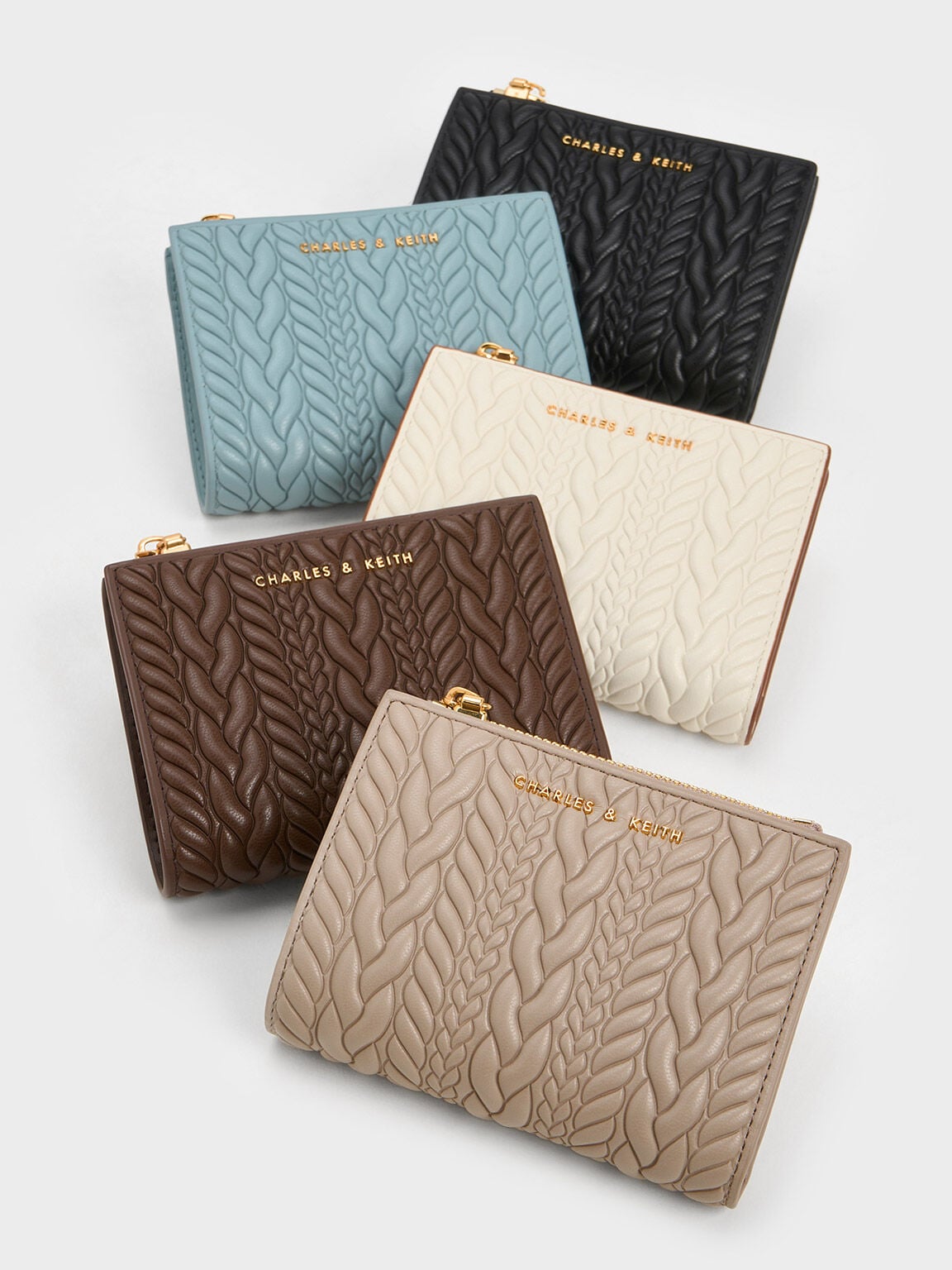 CHARLES & KEITH Latest / Apolline Textured Top-Zip Wallet - Cream
