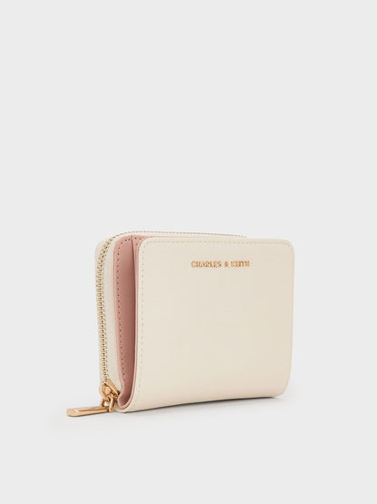 CHARLES & KEITH Exclusive / Finley Zip-Around Small Wallet - Cream