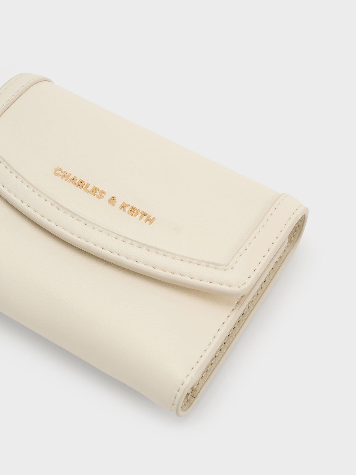 CHARLES & KEITH Great Value / Haylen Front-Flap Small Wallet - Cream