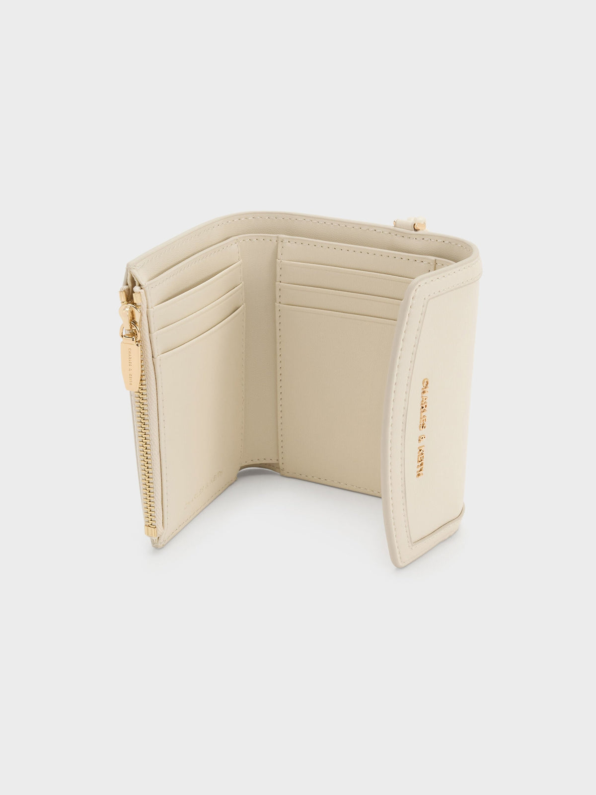 CHARLES & KEITH Great Value / Haylen Front-Flap Small Wallet - Cream