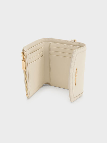CHARLES & KEITH Great Value / Haylen Front-Flap Small Wallet - Cream
