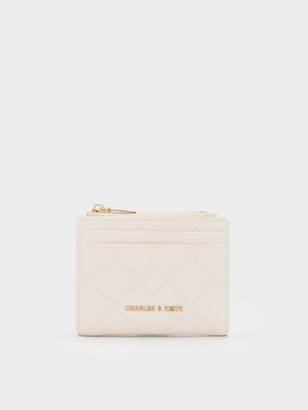 CHARLES & KEITH Latest / Duo Quilted Small Wallet - Cream