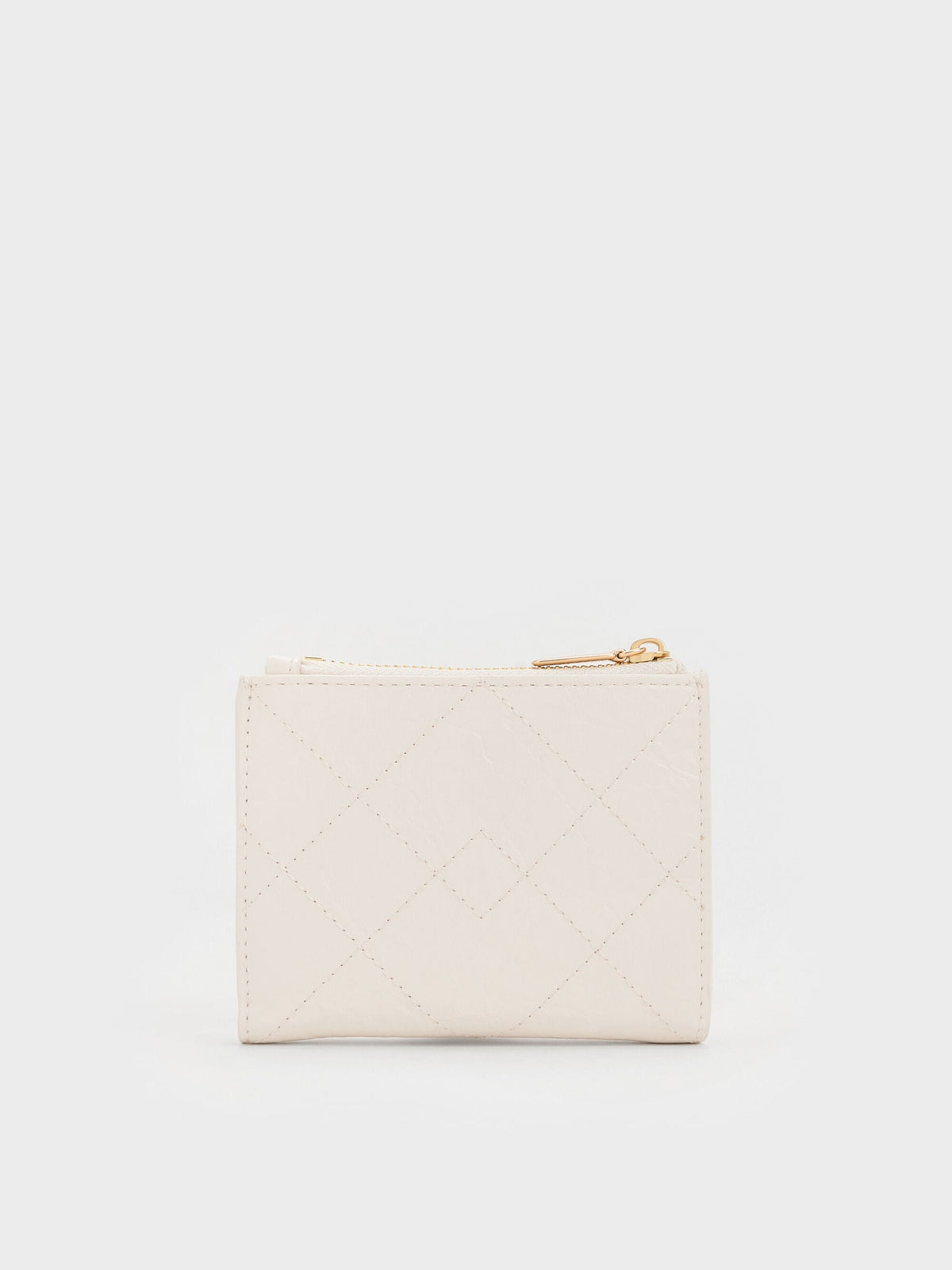 CHARLES & KEITH Latest / Duo Quilted Small Wallet - Cream