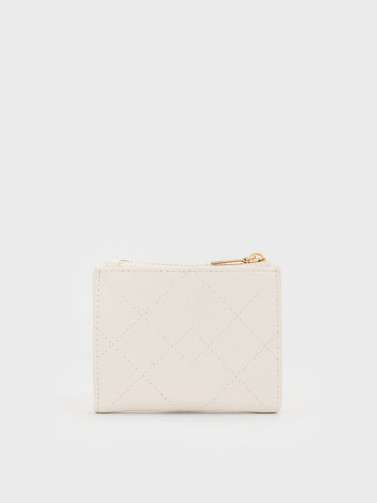 CHARLES & KEITH Latest / Duo Quilted Small Wallet - Cream