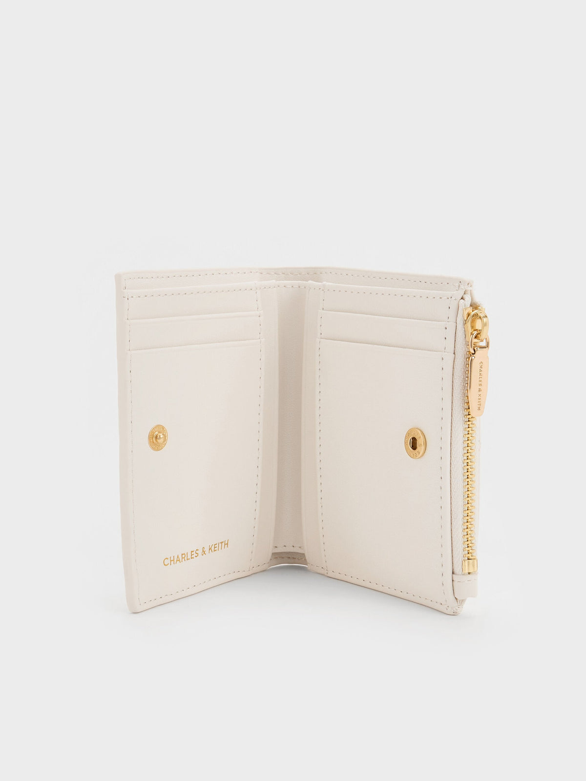 CHARLES & KEITH Latest / Duo Quilted Small Wallet - Cream