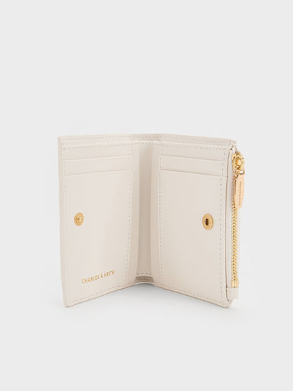 CHARLES & KEITH Latest / Duo Quilted Small Wallet - Cream