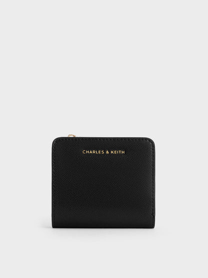 CHARLES & KEITH Classic / Keely Top Zip Small Wallet - Black