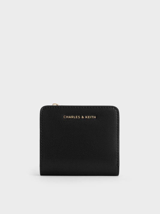 CHARLES & KEITH Classic / Keely Top Zip Small Wallet - Black